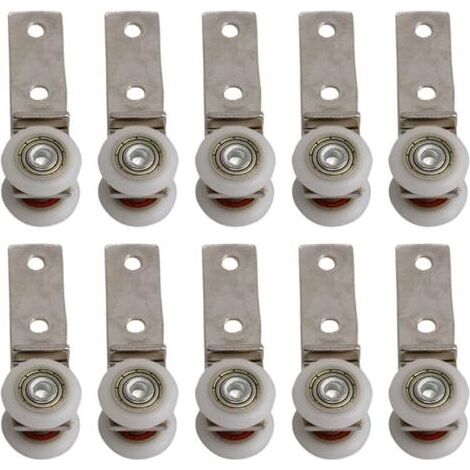 6,5 x 1,9 cm Coude de conduit en métal Roulement Bloc de poulie avec deux Plastique de roue pour porte coulissante fenêtre Cabinet NPTERBL (1/5)