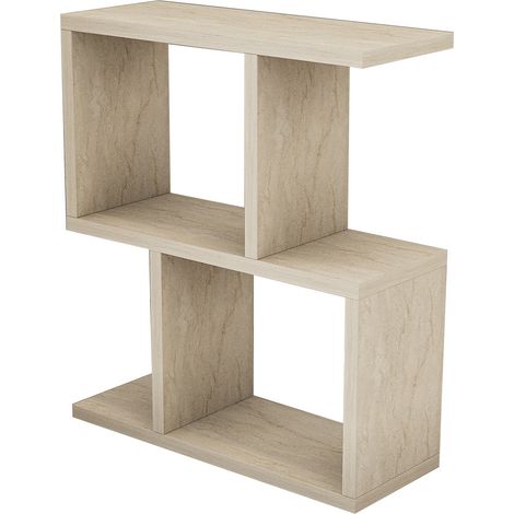 Beistelltisch "Zet" aus Holz – 45 x 17 x 51 cm – Travertin