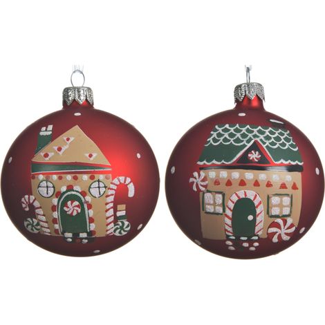 Pallina di Natale rossa per albero, 8 cm, 1 pezzo