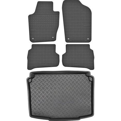 Juego de alfombrillas de goma para coche y maletero para Seat Ibiza IV Hatchback (2008-2017). (1/5)