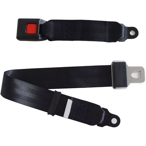 2 pièces ceinture de sécurité 2 points confortable noir siège réglable sangle de sécurité universelle pour voiturette de Golf Autobus scolaire (1/5)