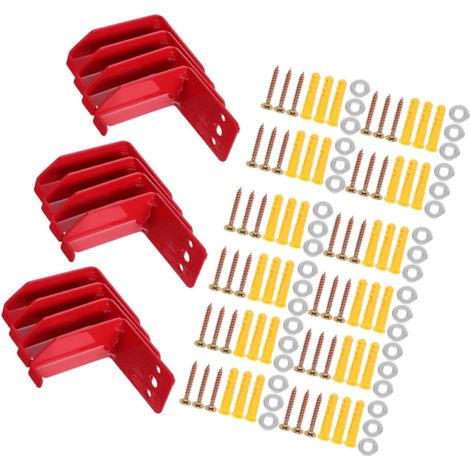 Healeved Lot de 12 supports métalliques rouges pour extincteurs (1/5)