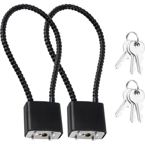 Lot de 2 Cadenas en Corde d'acier, Cadenas à Câble avec Clés Verrous Antivol pour Vélos, Casiers, Boîtes à Outils, 28 cm (1/5)