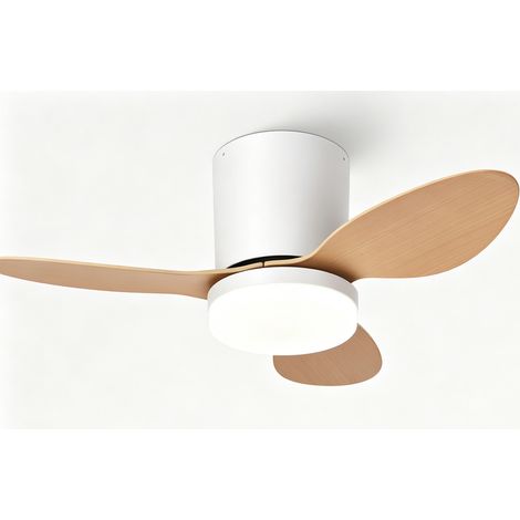 Leise Deckenventilatorlampe (63 cm) mit Fernbedienung, kleiner Deckenventilator mit integrierter Beleuchtung, Designer-Deckenventilator mit Leuchte fürs Schlafzimmer, reversibler Gleichstrommotor, 6 G (1/5)