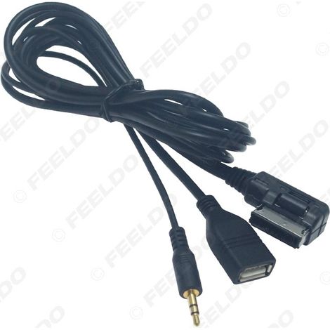 Compatible with the Mercedes-Benz AMI/MMI interface, 3.5 mm male AUX audio cable and USB car charging cable (1/5)