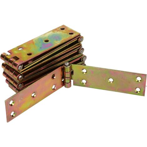 Bisagra de caja - 162 x 31 mm - Paquete de 10 - Galvanizada - Bisagras para puertas - Bisagras para armarios (1/5)