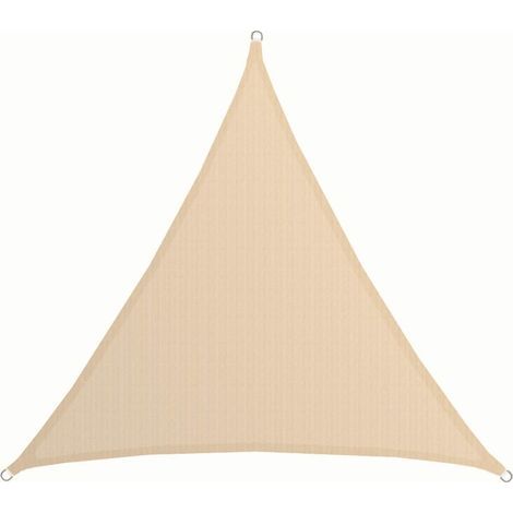 Voile D'ombrage Uv - 2x2x2 Hdpe Triangle Protection Solaire - Toile De Jardin Balcon Beige (1/5)