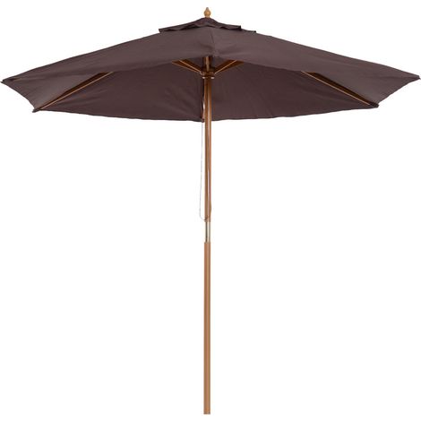 Parasol de terrasse Ø250x230 cm avec 6 baleines et système de cordes pour balcon, terrasse ou café. (1/5)