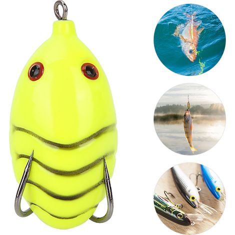 Leurre souple grenouille jaune, appât de pêche réaliste en silicone pour carnassiers