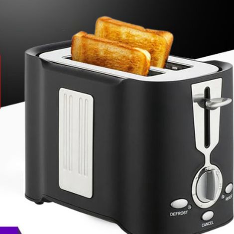 Grille-pain multifonctionnel en alliage, 2 tranches, avec plateau amovible, idéal pour le petit-déjeuner. Prise européenne 220-240 V, 800 W. (1/5)