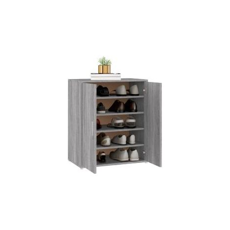 Meuble à chaussures Linka H 70cm – Design élégant et pratique-Chêne gris (1/5)