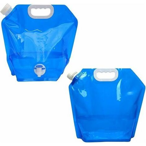 Sac à eau pliable LMLY 10L pour le camping, sans BPA, avec robinet, idéal pour la randonnée et les pique-niques (lot de 2).-AquaForge (1/5)