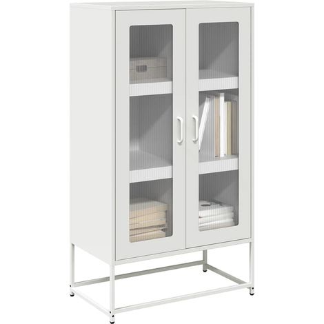 Highboard Weiß 68x39x123 cm Stahl