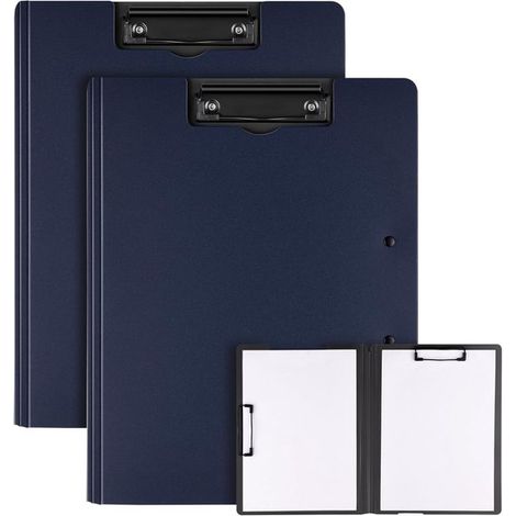 Schreibtafel – Zweiteiliges Set – A4-Format – Schreibtafel mit Hülle – Inkl. zwei Klemmen – Blau (1/5)