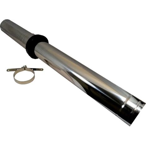 Wolf Passaggio a tetto verticale C33x DN60/100, 1000 mm, in acciaio inox/PP, 2651908