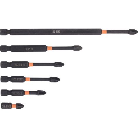 6 embouts magnétiques cruciformes PH2, lot de tournevis en acier allié S2, embout hexagonal 1/4 pour perceuse électrique. (1/5)