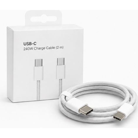 Câble USB-C 240 W, 2 m, charge rapide, tressé, compatible iPhone et MacBook