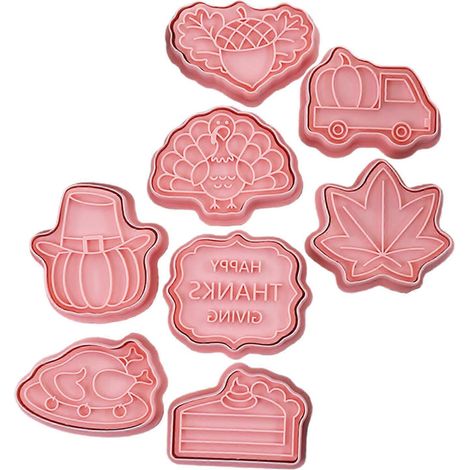 Ensemble de 8 Emporte-Pièces Biscuits Thème Action de Grâce pour Pâtisserie (1/4)