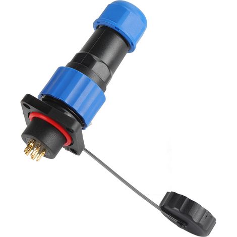 Connecteur aviation carré étanche IP68 prise et socle industriels câblage soudure M16x1.5 20x20mm SP168 broches 250V 5A (1/5)