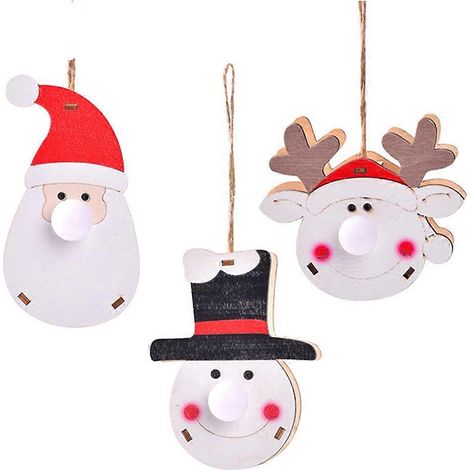 Décoration lumineuse pour sapin, guirlande lumineuse, figurine, décor de scène, élan, suspension lumineuse pour bonhomme de neige, pendentifs en bois, décoration lumineuse de dessin animé (1/5)