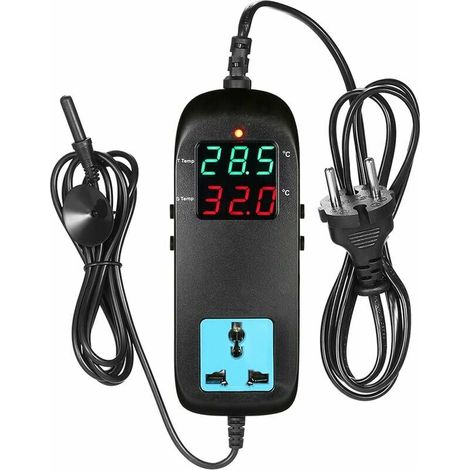 Termostato per caldaia, termostato elettronico con display digitale a LED e regolatore di temperatura con presa