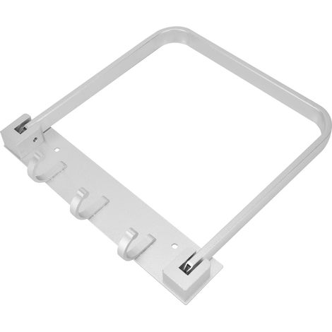 Klappbarer, wandmontierter Handtuchhalter mit Haken, multifunktionales Badezimmer-Handtuchregal, robuste Wandaufbewahrung, Chrom-Finish, 1er-Set (1/5)