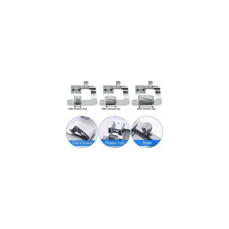 Accessori per macchina da cucire: piedino per orlo 4/8" 13mm, 6/8" 19mm, 8/8" 25mm - Crezuo