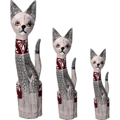 Holzkatze 1-3 grau cm H60/80/100 (1/2)
