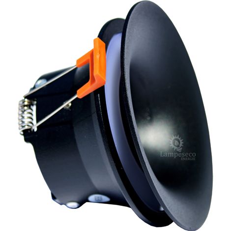 Spot encastrable AJAS noir matt marque Kanlux ref 33160 avec ampoule led 5W chaud 3000K (1/5)