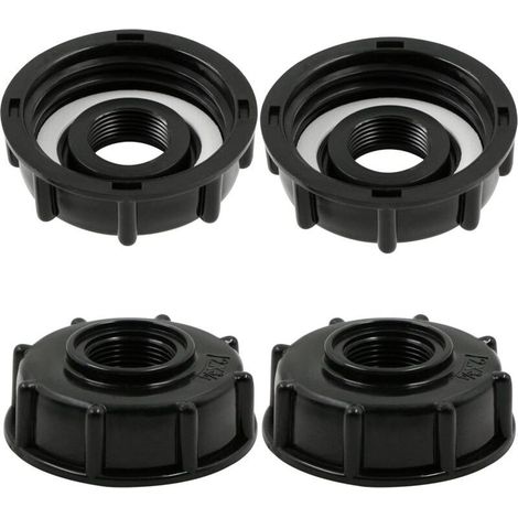 4 pièces Adaptateur de réservoir IBC, raccord tuyau 3/4 pouce, filetage S603, pour robinet de jardin et cuve industrielle (1/5)