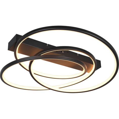 Plafoniera LED DARVIN Trio nera opaca dimmerabile 34W (1/4)