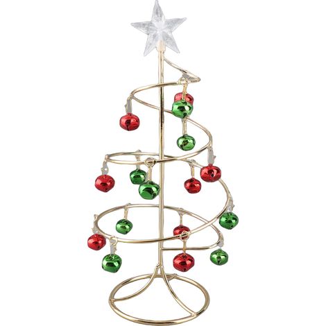 Arbre De Noel En Fer Spirale Petit Decor De Table Avec Clochettes Decoration Intérieure Maison (1/5)