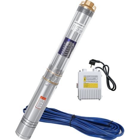 Randaco Pompa per pozzi profondi 0-1.1kW Pompa per pozzi Pompa sommersa Argento resistente alla sabbia (1/5)