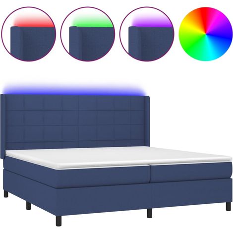 Maison Exclusive - Boxspringbett mit Matratze & LED Blau 200x200