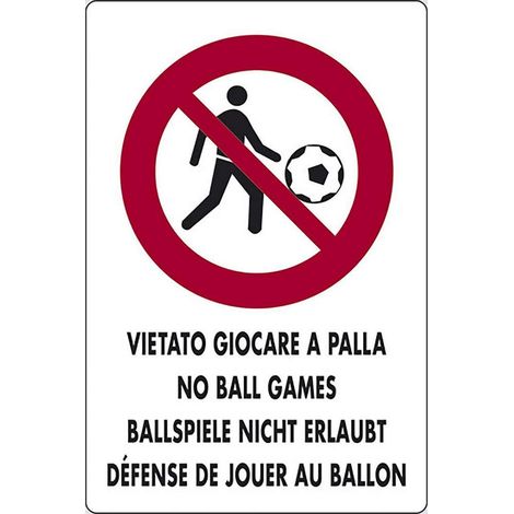 START Cartello Vietato giocare a palla luoghi pubblici 30CMx20CM Plastica