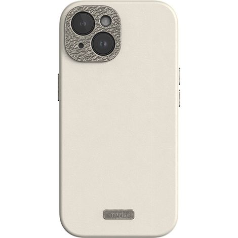 Moshi Napa MagSafe - iPhone 15 Lederhülle (Eierlikörweiß) (1/5)