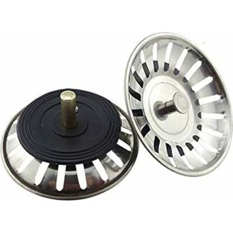 2PCS Universal Basket Strainer 8cm Stainless Steel Kitchen Sink Filter Double Layer Sink Stopper Drainer Sink Strainer for Kitchen and Bathroom