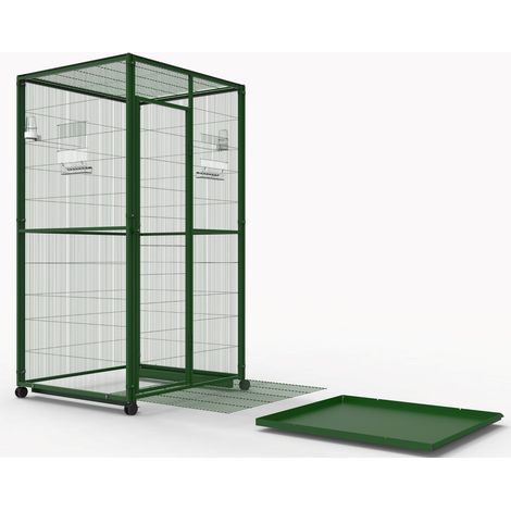 Volière intérieure pour petits oiseaux – 1m² sur roulettes – Hauteur 195 cm – Maille acier non toxique – Accès facile avec porte sécurisée – Imor (1/5)