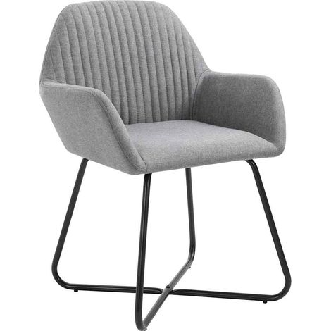 Maison Exclusive - Sedie da Pranzo 6 pz Grigio Chiaro in Tessuto (1/5)