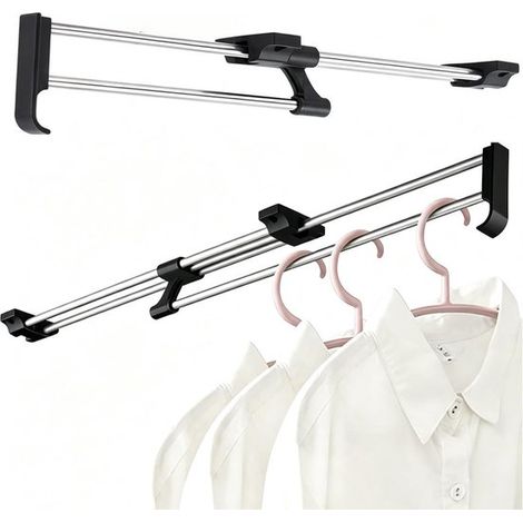 Barre de penderie extensible - 30-51 cm - Tringle à vêtements - Cintre extensible (1/5)