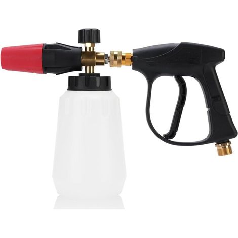 Pistolet Nettoyeur Haute Pression, Lance à Mousse Réglable 2 En 1, Pistolet à Mousse de Nettoyage de Voiture Pour Raccordement de Tuyau D'arrosage