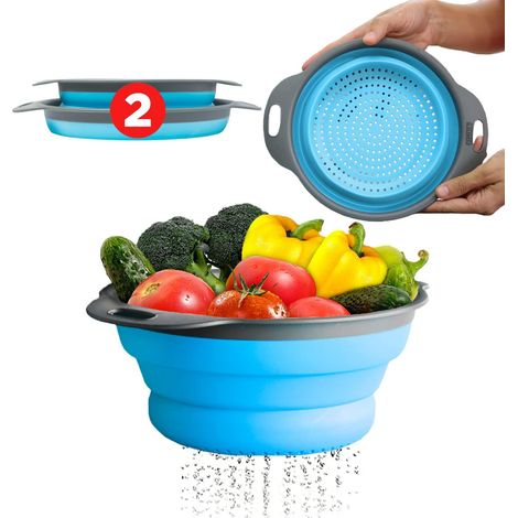 Set d entonnoirs pliables filtre de cuisine deux et trois quarts pour égoutter les aliments accessoire de cuisine pratique