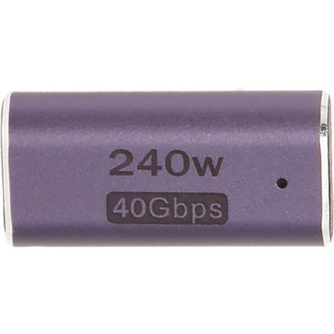 Adaptateur USB 4, connecteur USB-C femelle-femelle haute performance, prend en charge une alimentation PD de 240 W et une bande passante de 40 Gbit/s, prend en charge la vidéo 8K à 60 Hz et 5K à 60 Hz (1/4)