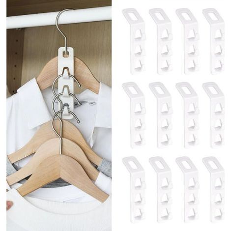 12 Pièces Crochets De Connexion Peu Encombrants pour Garde-Robe,Crochet Gain de Place Penderie Convient (1/5)