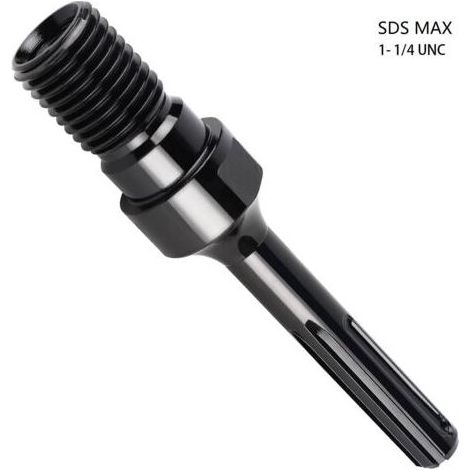 Adaptador de 1 1/4" UNC a SDS Max para brocas de diamante de 190 mm, brocas para perforación de núcleos y sierras de corona para perforación de núcleos. (1/5)