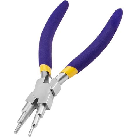 Pince à bijoux 6-en-1 pour boucles et anneaux de 2 à 9 mm, avec poignée antidérapante et formage de fil (1/5)
