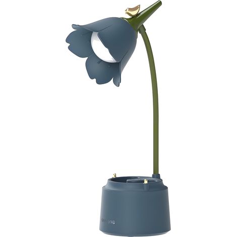Lampada da scrivania a LED per bambini, lampada da tavolo a forma di fiore e uccello ricaricabile tramite USB, lampada da lettura con luce regolabile e sensore tattile, lampada decorativa per camera d (1/5)