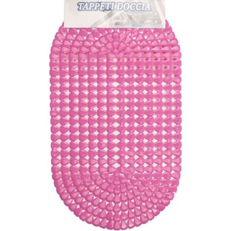 Kaela - Tappeto Antiscivolo Ovale Diamante Rosa Per Vasca Bagno Doccia 36 X 66 Cm 87864 - (1/2)