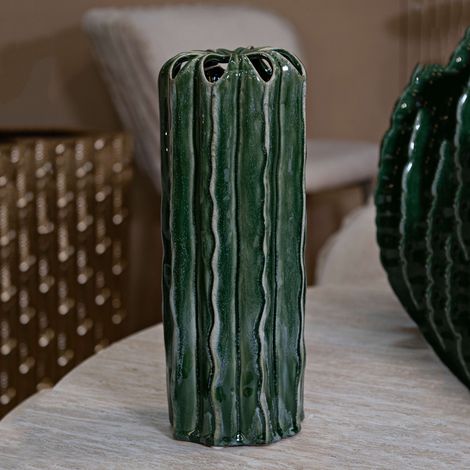 Vase Baseva, Design mit Kaktus, Grün,