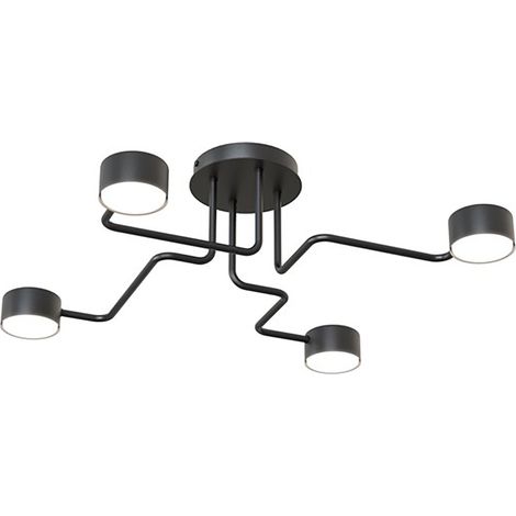 Plafoniera Moderna Ade Acciaio Nero 4 Luci Gx53 Ip20 (1/5)